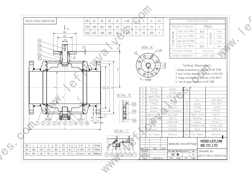 Fully Welded Ball Valve design diagram